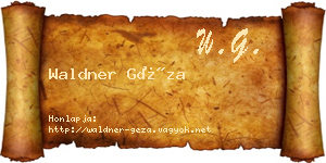 Waldner Géza névjegykártya